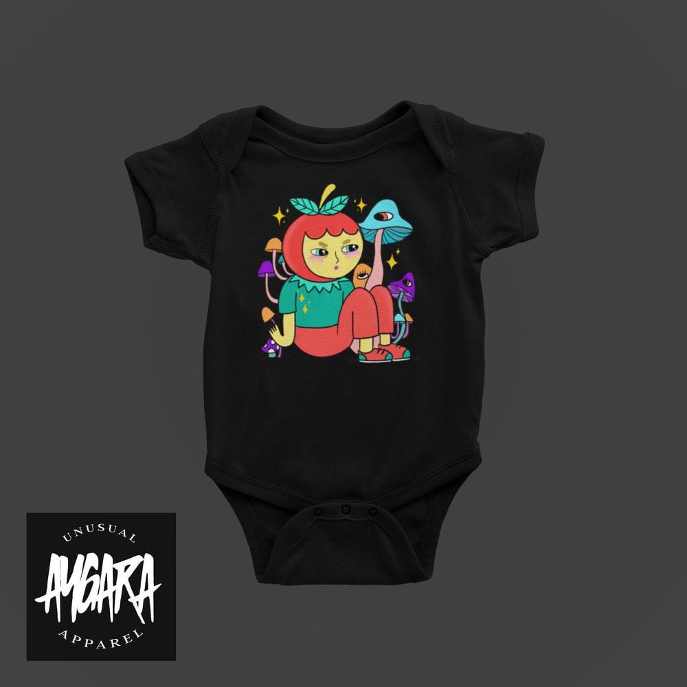 Baby "Mushroom Kid" Black Onesie - Aygara