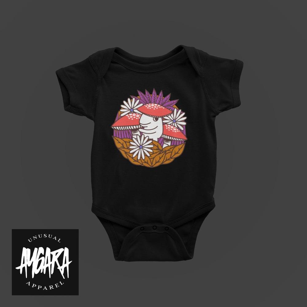 Baby "Mushroom/Creature" Black Onesie - Aygara