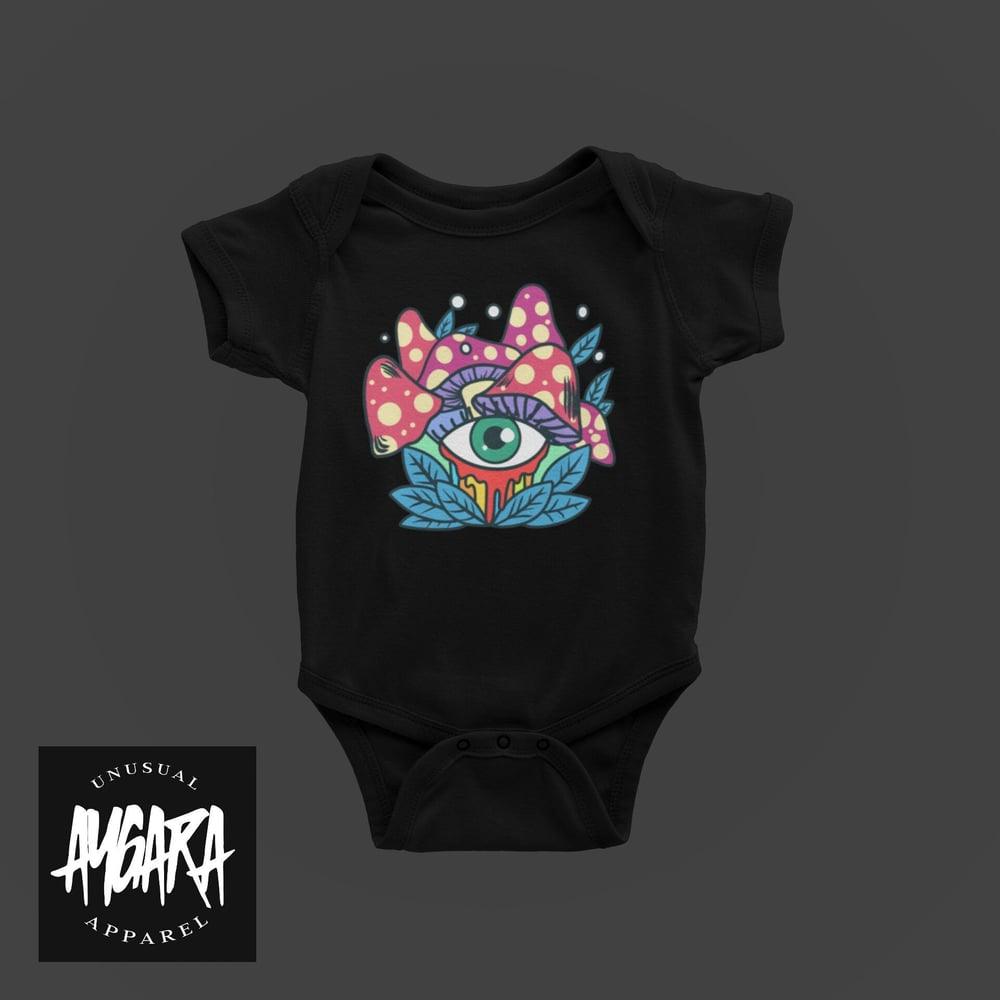 Baby "Mushroom/Eye" Black Onesie - Aygara