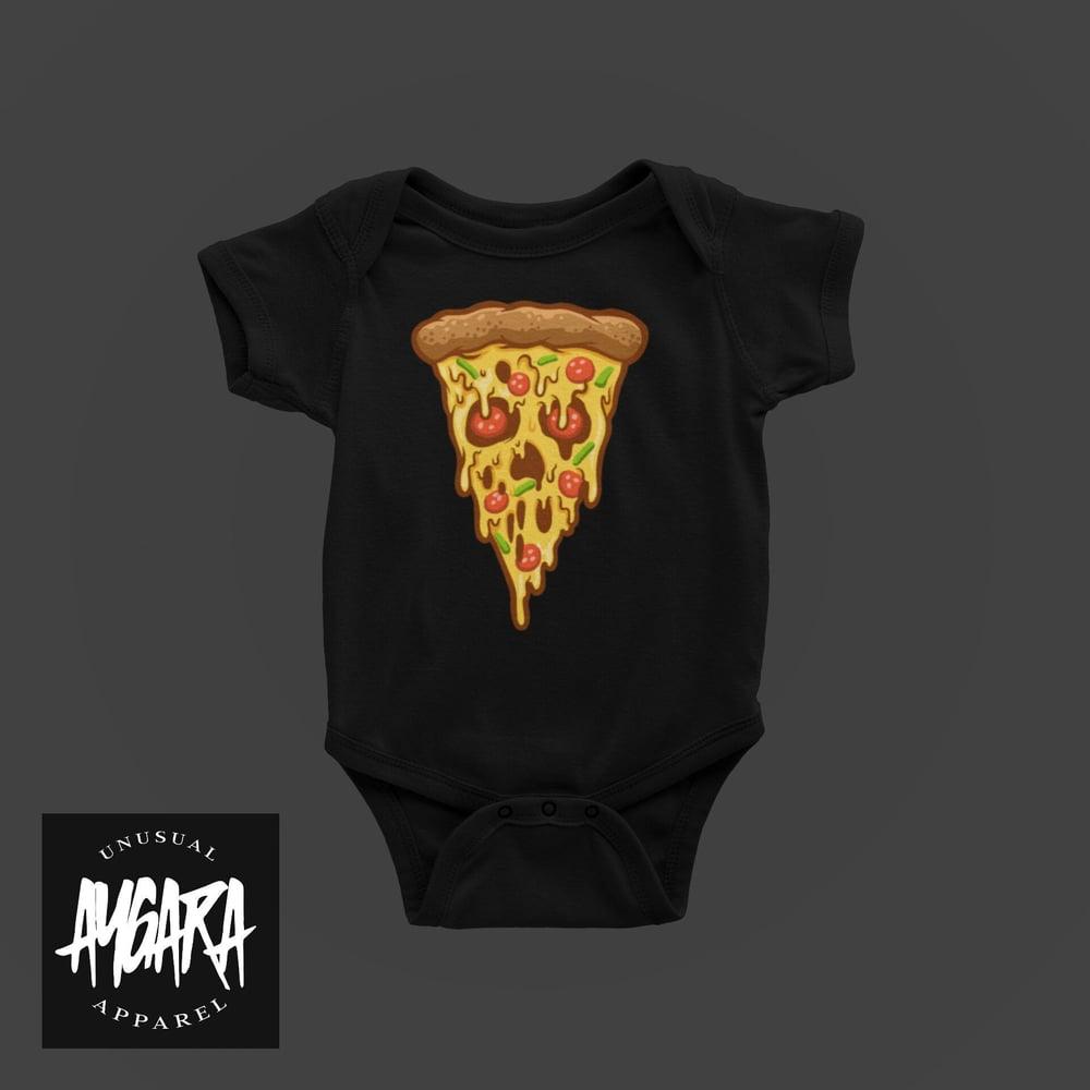 Baby "Pizza Monster" Black Onesie - Aygara