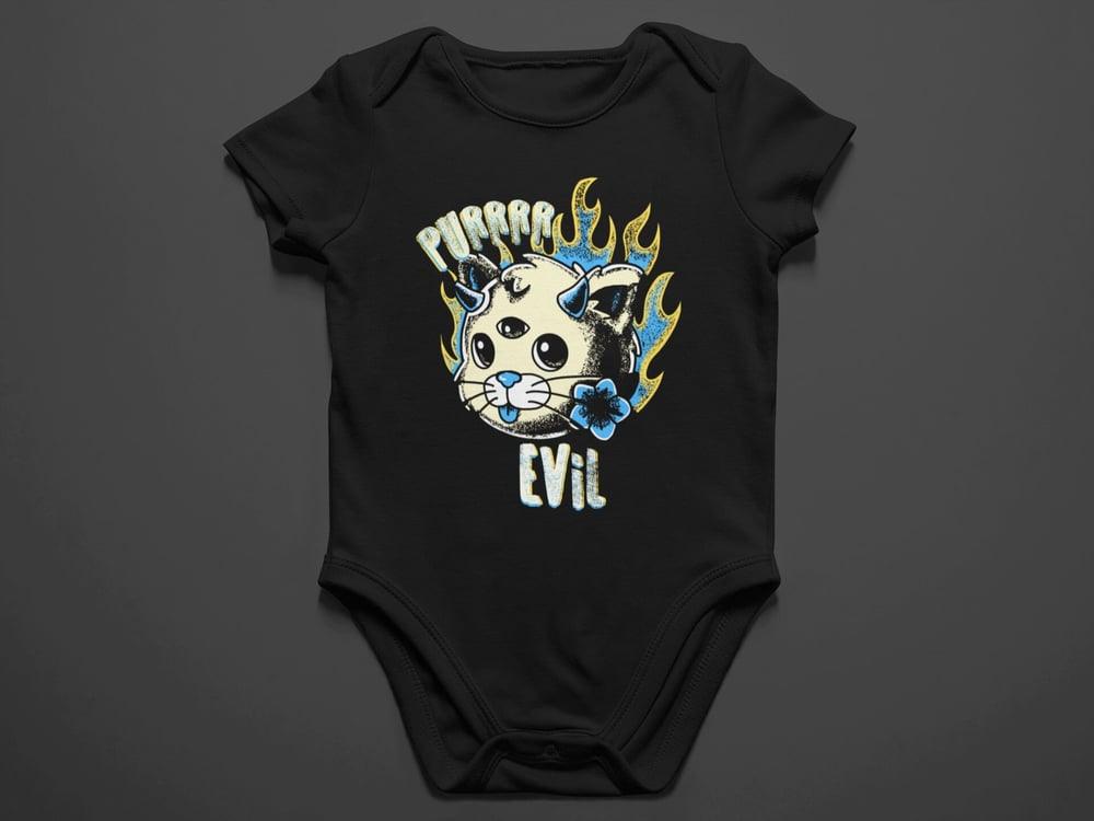 Baby "Purr Evil" Black Onesie - Aygara