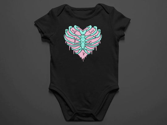 Baby "Rib Cage/Heart' Black or White Onesie - Aygara