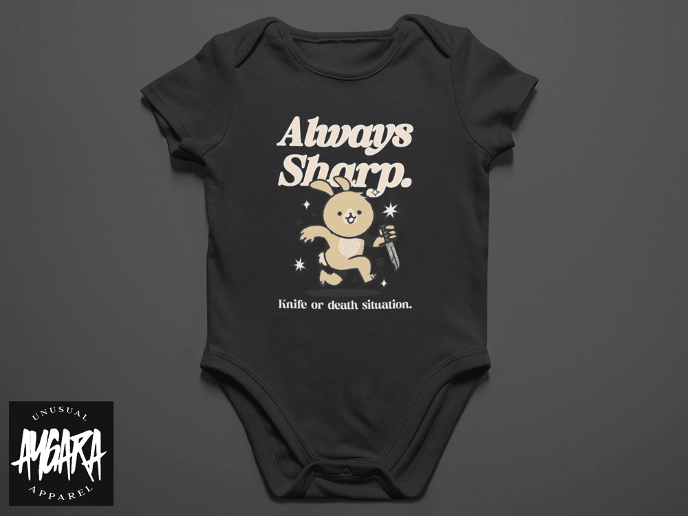 Baby-Youth "Always Sharp" Black Onesie/T-Shirt - Aygara