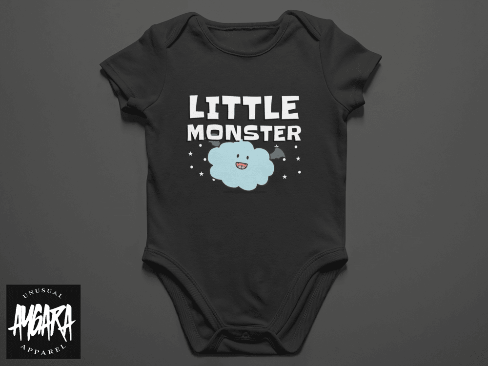 Baby-Youth "Bat Little Monster" Black Onesie/T-Shirt - Aygara