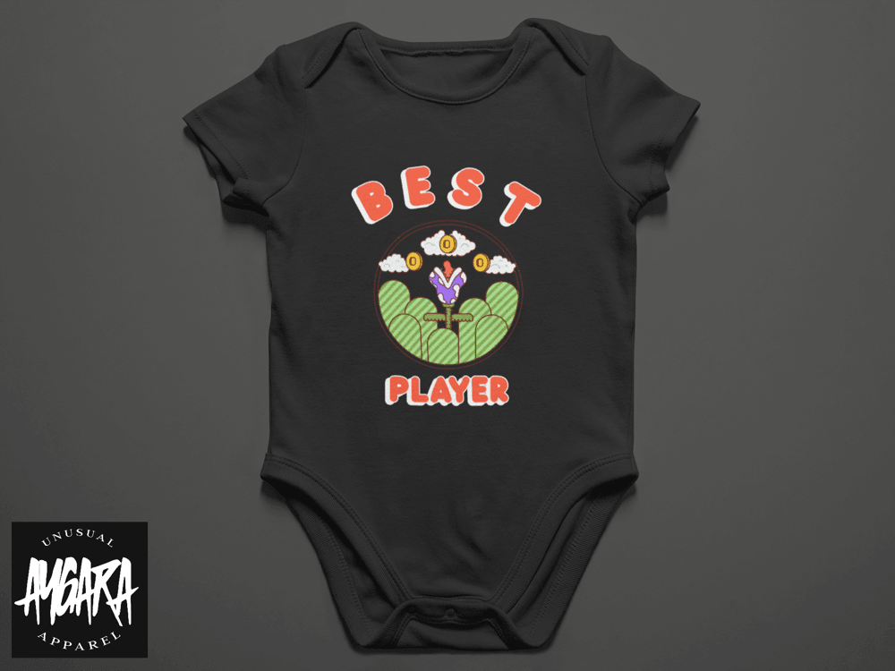 Baby-Youth "Best Player" Black Onesie/T-Shirt - Aygara