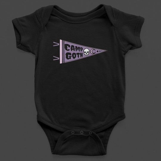 Baby-Youth Black "Camp Goth" Onesie/T-Shirt - Aygara