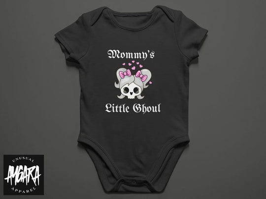 Baby-Youth "Daddy/Mommy's Little Ghoul" Black Onesie/T-Shirt - Aygara