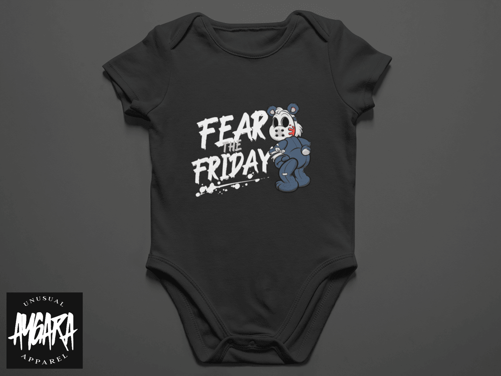 Baby-Youth "Fear the Friday" Black Onesie/T-Shirt - Aygara