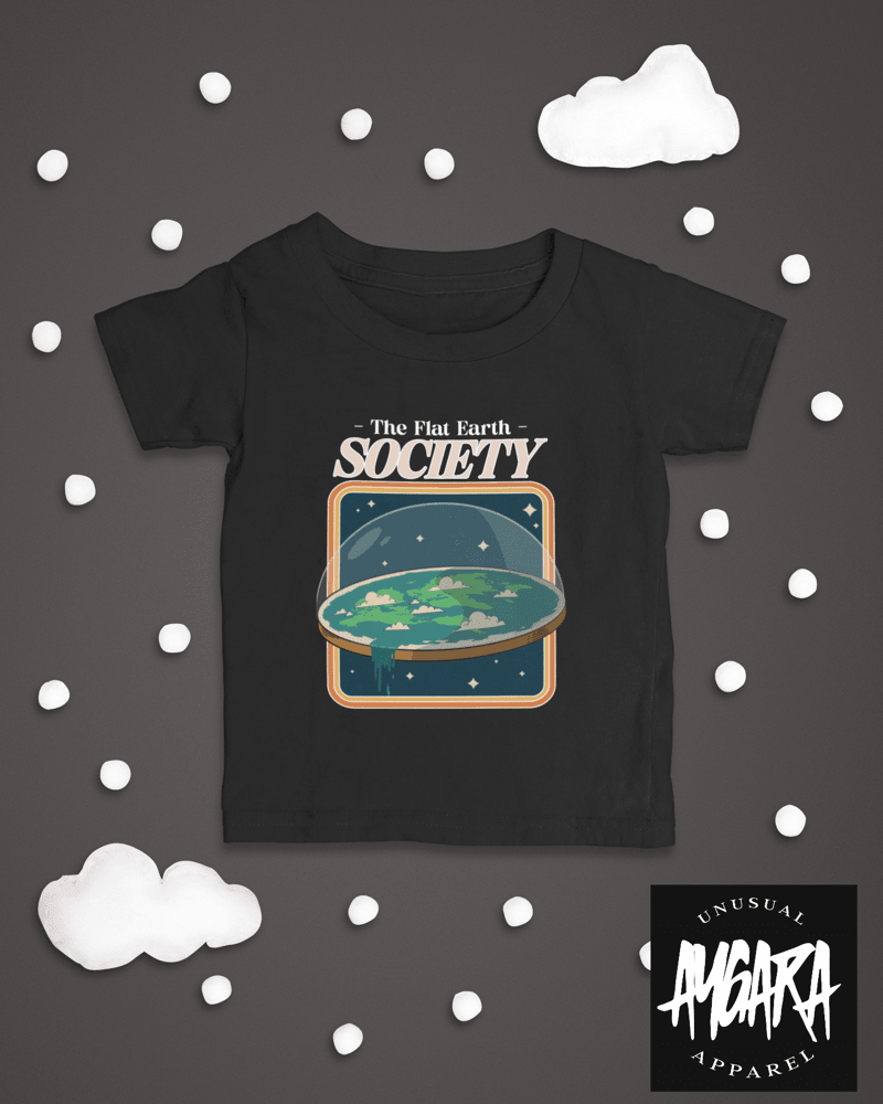 Baby-Youth "Flat Earth Society" Black Onesie/T-Shirt - Aygara