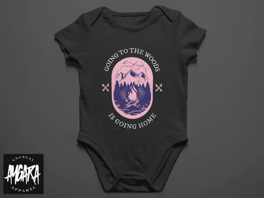 Baby-Youth "Going to the Woods" Black Onesie/T-Shirt - Aygara