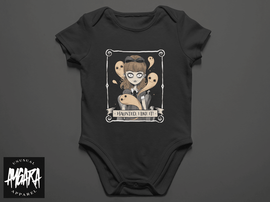 Baby-Youth "Haunted" Black Onesie/T-Shirt - Aygara