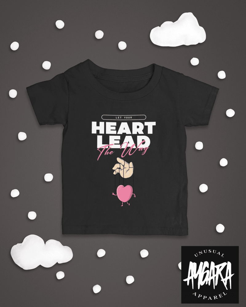 Baby-Youth "Heart Lead the Way" Black Onesie/T-Shirt - Aygara