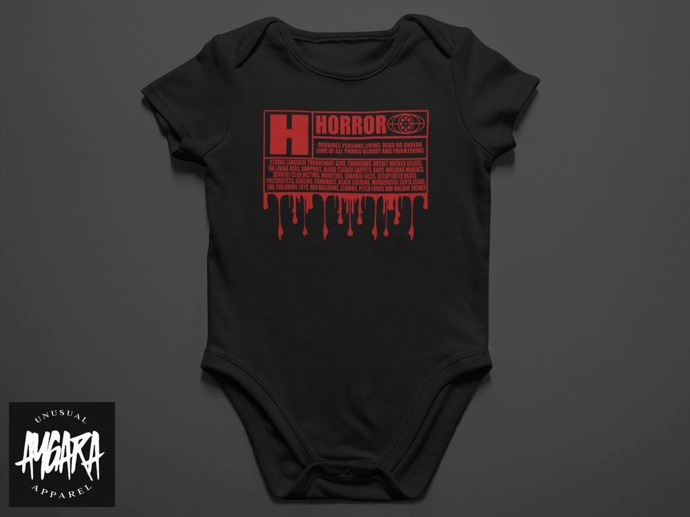 Baby-Youth "Horror Rating" Black Onesie/T-Shirt - Aygara