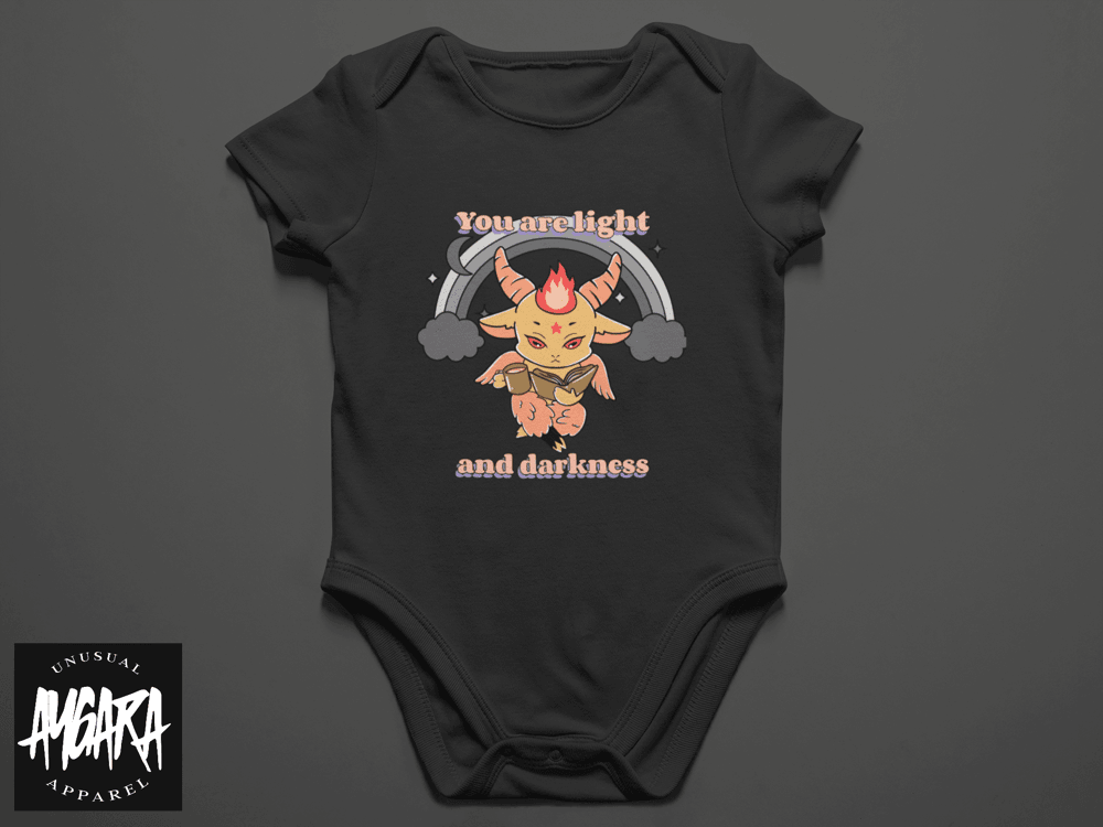 Baby-Youth "Light and Darkness" Black Onesie/T-Shirt - Aygara