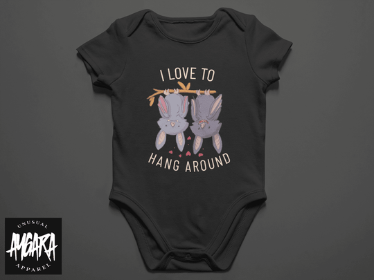 Baby-Youth "Love to Hang Around" Black Onesie/T-Shirt - Aygara