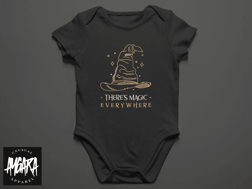 Baby-Youth "Magic Everywhere" Black Onesie/T-Shirt - Aygara