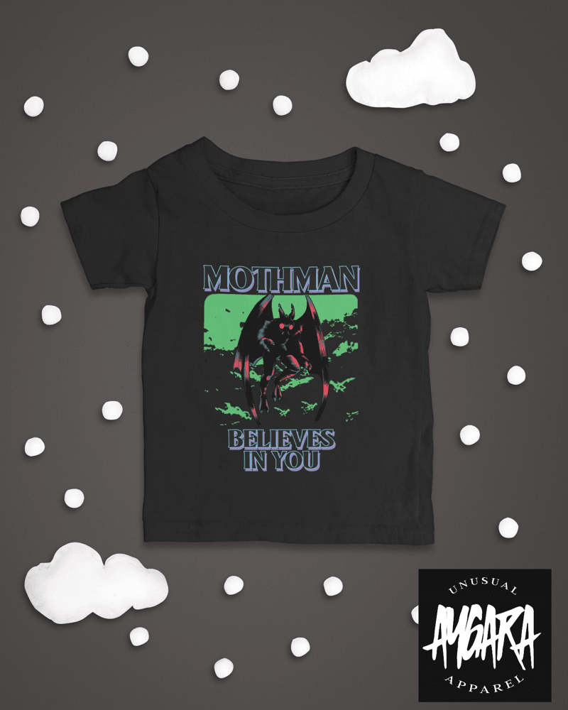 Baby-Youth "Mothman Believes in You" Black Onesie/T-Shirt - Aygara