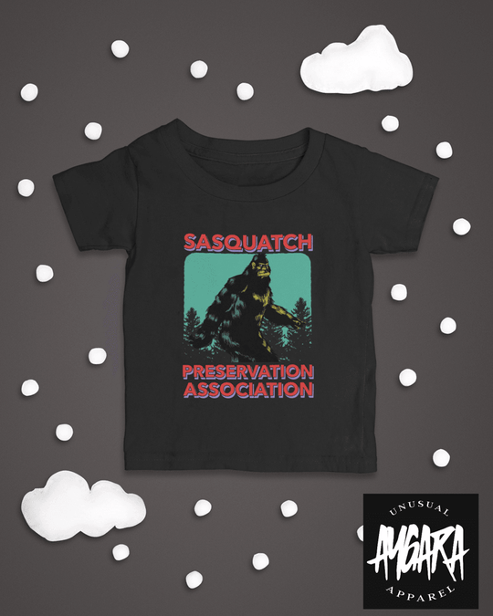 Baby-Youth "Sasquatch Preservation" Black Onesie/T-Shirt - Aygara