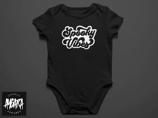 Baby-Youth "Spooky Vibes" Black Onesie/T-Shirt - Aygara