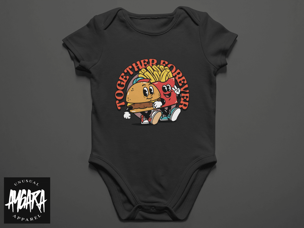 Baby-Youth "Together Forever" Black Onesie/T-Shirt - Aygara