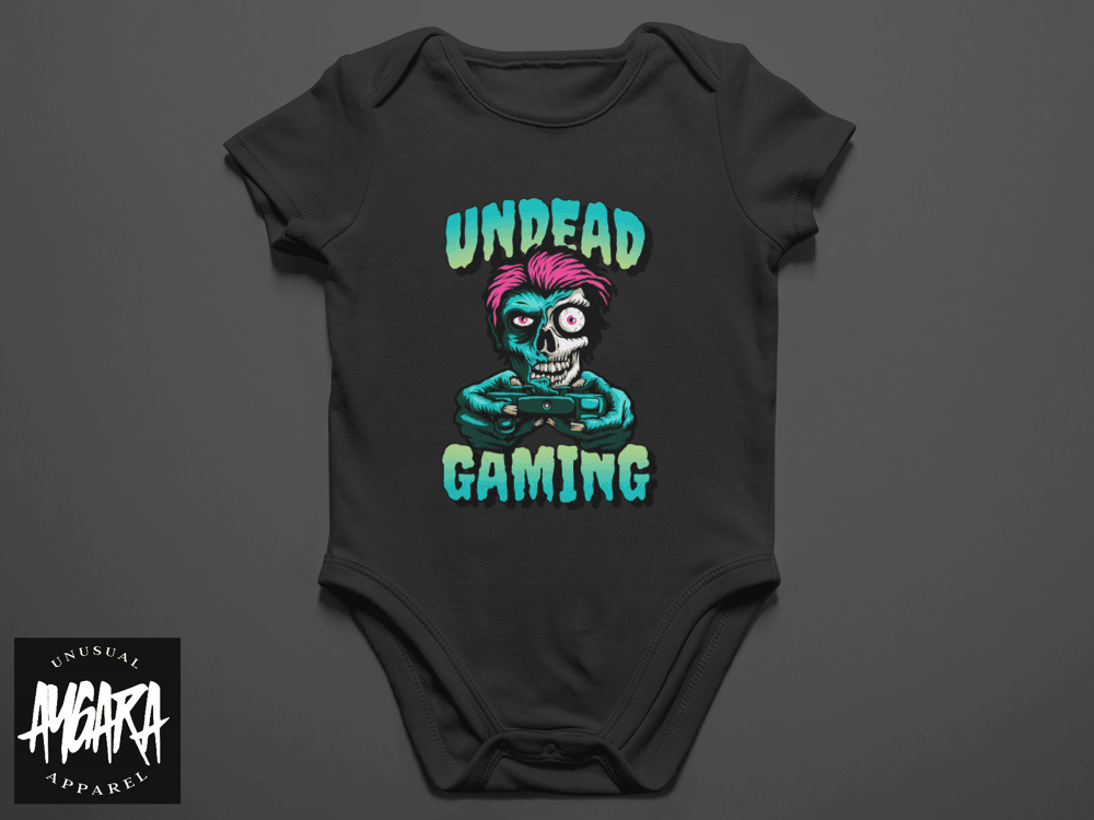 Baby-Youth "Undead Gaming" Black Onesie/T-Shirt - Aygara