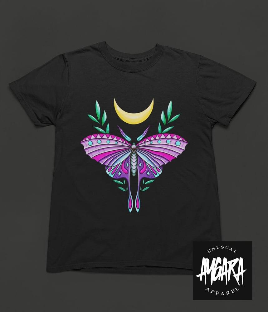 Black 'Colorful Moth' Adult T-Shirt - Aygara