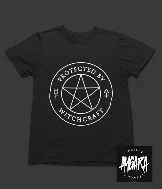 Black 'Protected by Witchcraft" Adult T-Shirt - Aygara