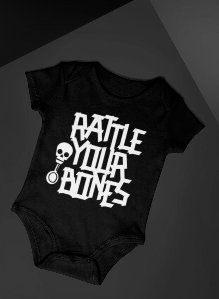 Black "Rattle Your Bones" Baby Onesie - Aygara