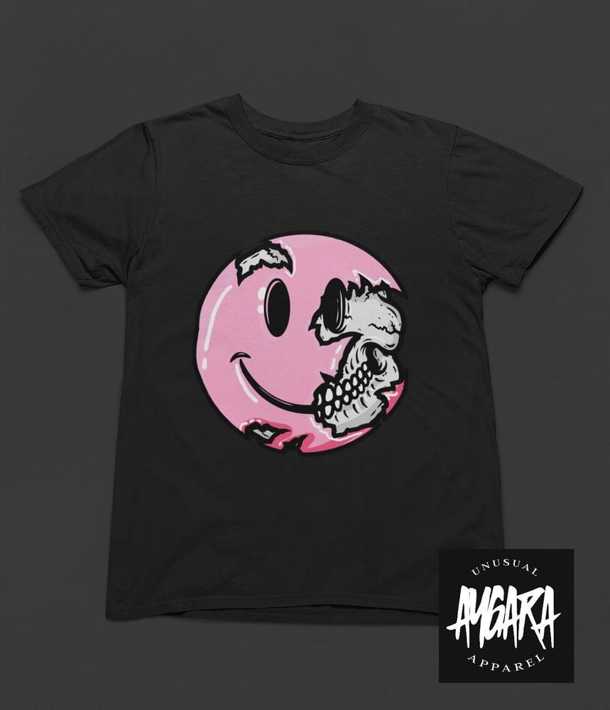 Black Smiley/Skull Adult T-Shirt - Aygara