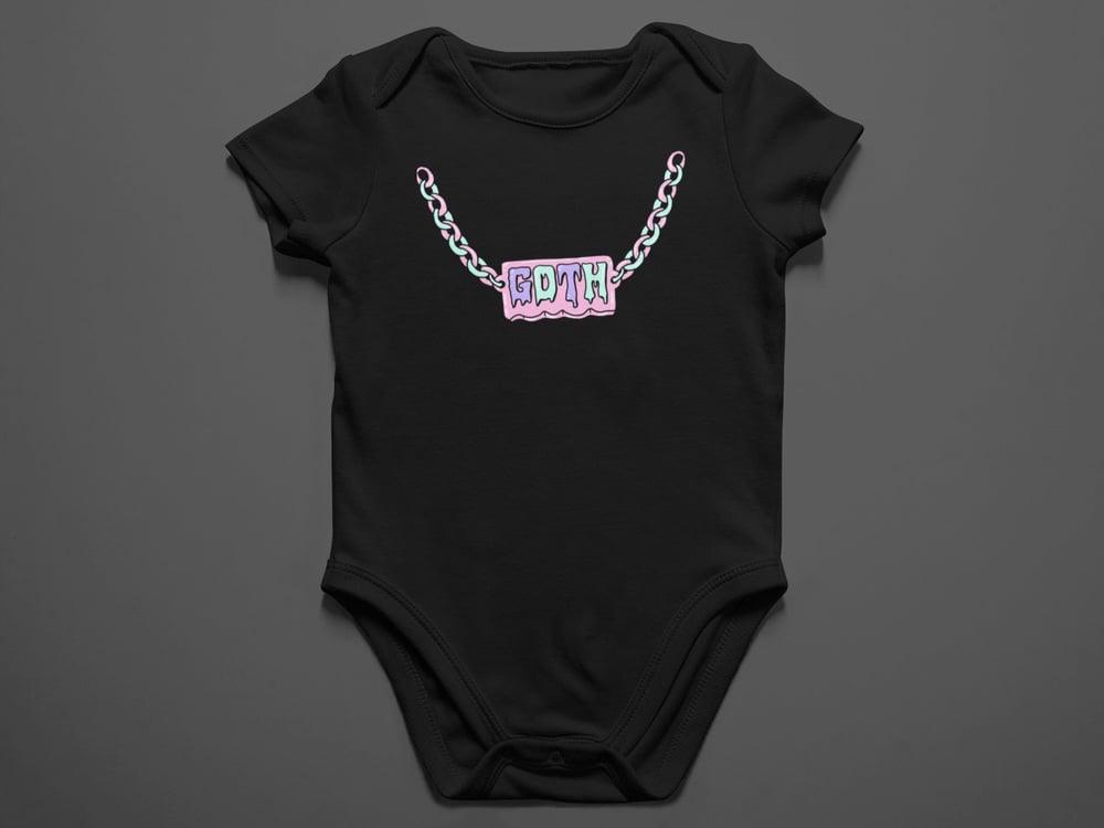 Goth Necklace Baby Black Onesie - Aygara