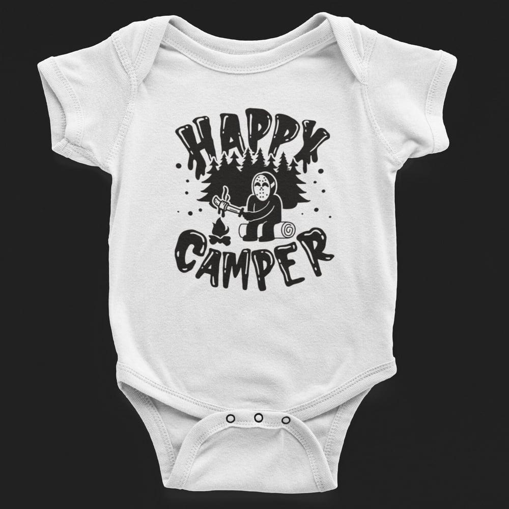 "Happy Camper" Baby White Onesie - AYGARA