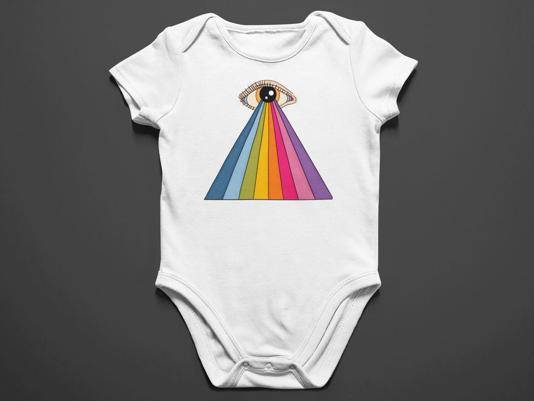 Baby "Retro Rainbow Eye" Black or White Onesie
