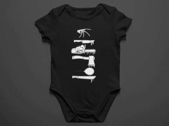 Baby-Youth Horror Weapons Onesie/T-Shirt in White or Black