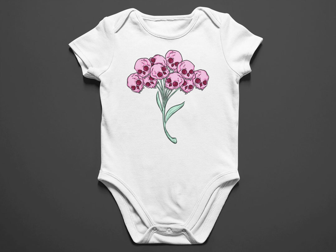 Baby "Skull Bouquet" Black or White Onesie