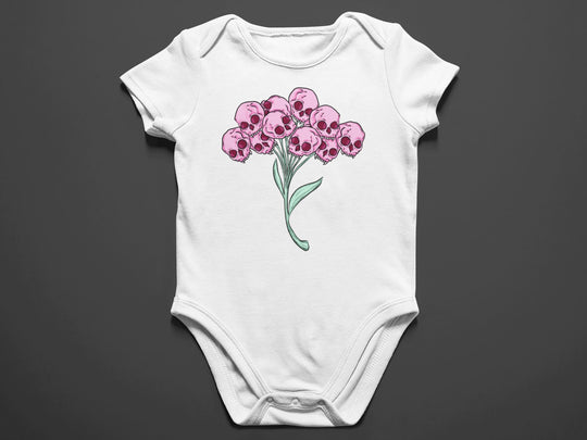 Baby "Skull Bouquet" Black or White Onesie