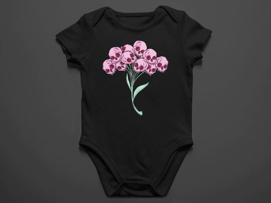 Baby "Skull Bouquet" Black or White Onesie