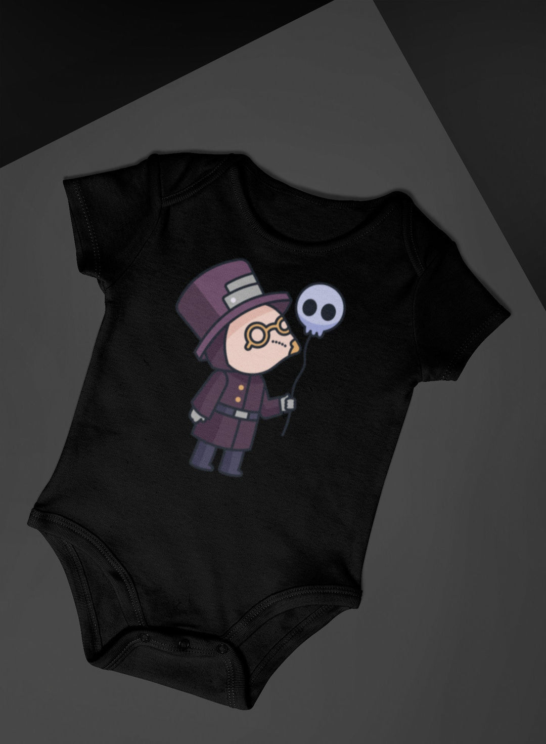 Black "Plague Doctor" Baby Onesie