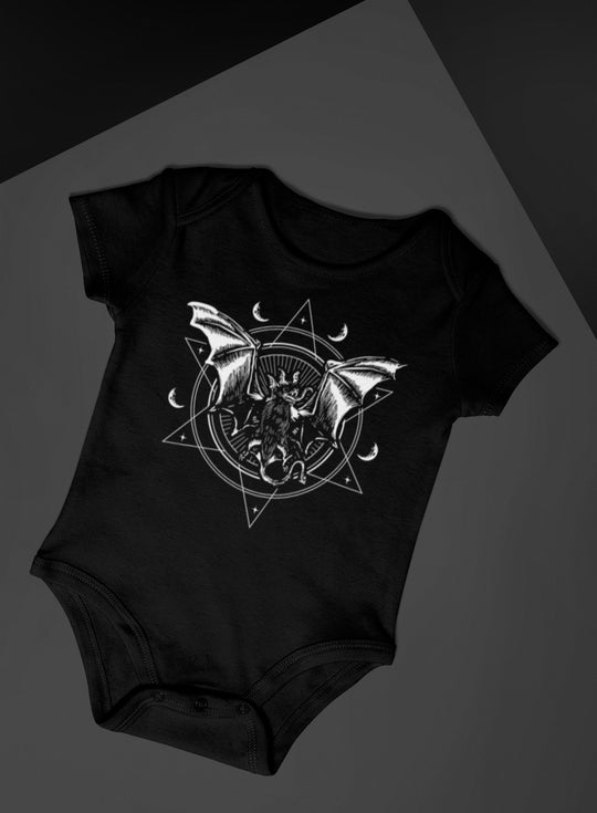Baby-Youth Black "Occult Bat" Onesie/T-Shirt