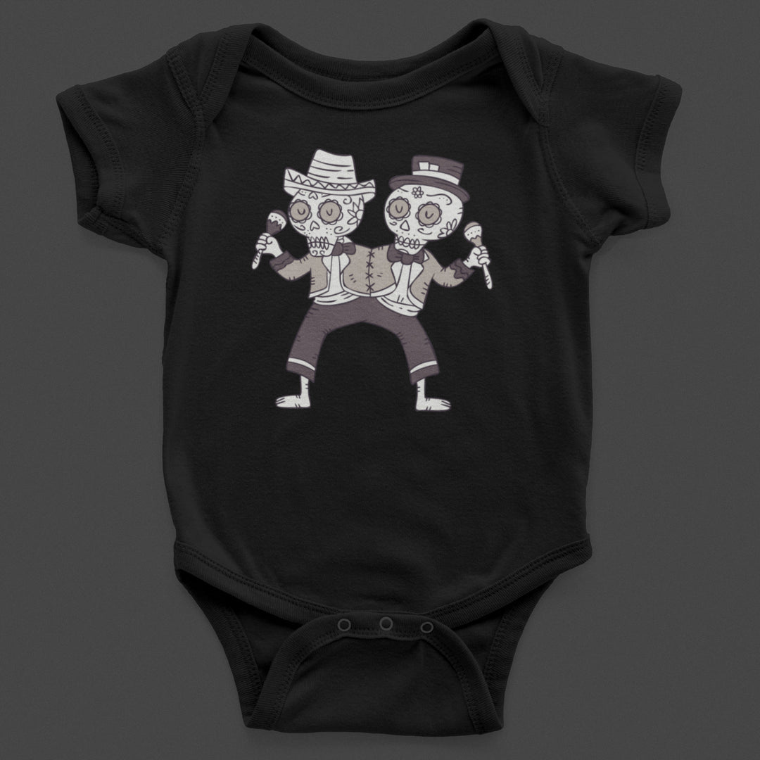 Baby-Youth "Skeleton Duo" Black Onesie/T-Shirt