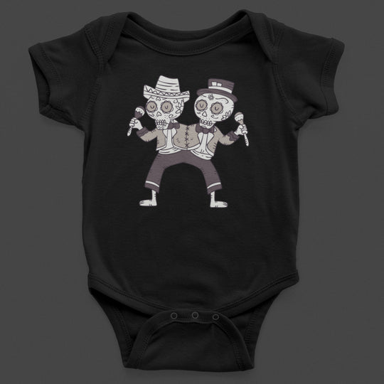 Baby-Youth "Skeleton Duo" Black Onesie/T-Shirt