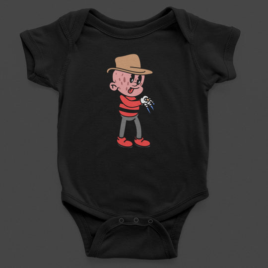 Baby-Youth "Mini Horror" Black Onesie