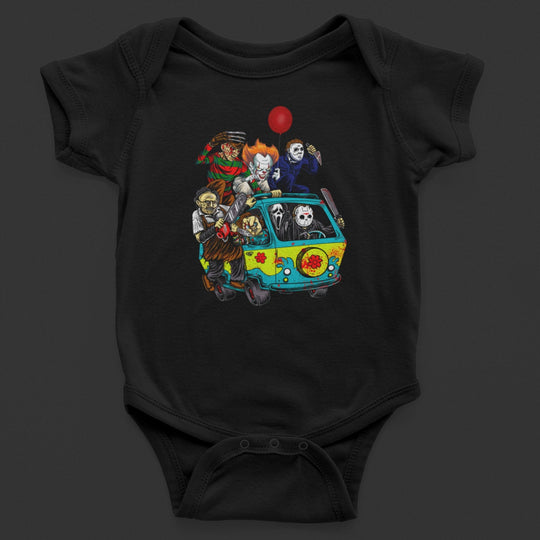Baby-Youth "Spooky Mystery Machine" Black Onesie/T-Shirt
