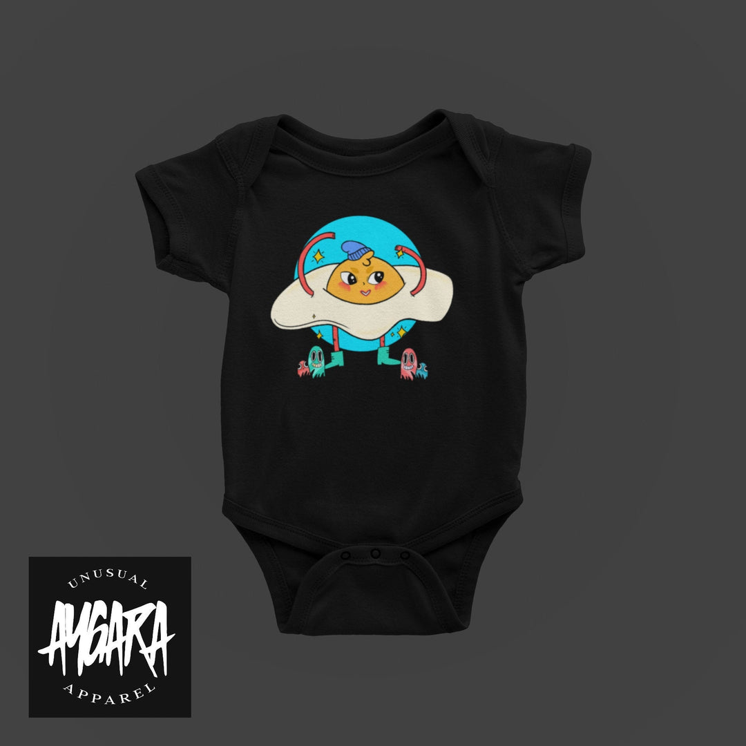 Baby "Trippy Egg" Black Onesie