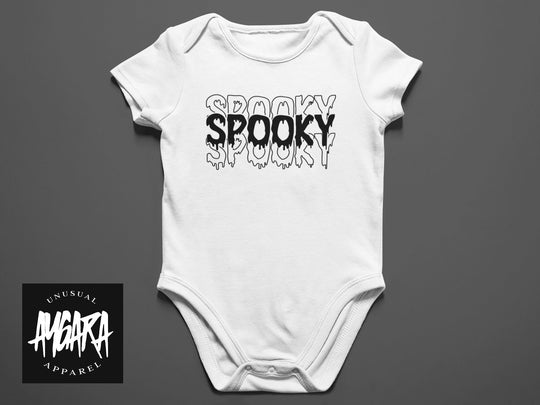 Baby "Spooky Spooky Spooky" Black or White Onesie