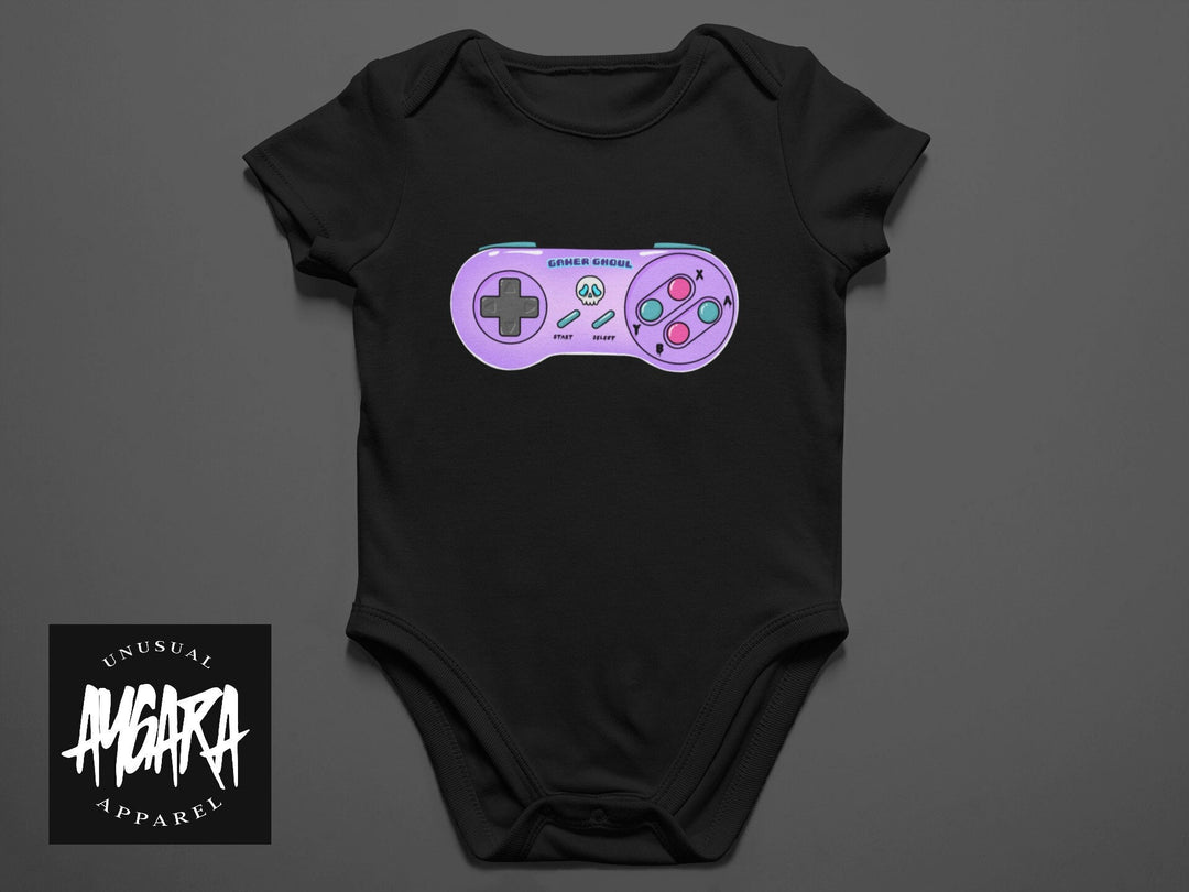 Baby" Pastel Goth Game Controller" Black Onesie