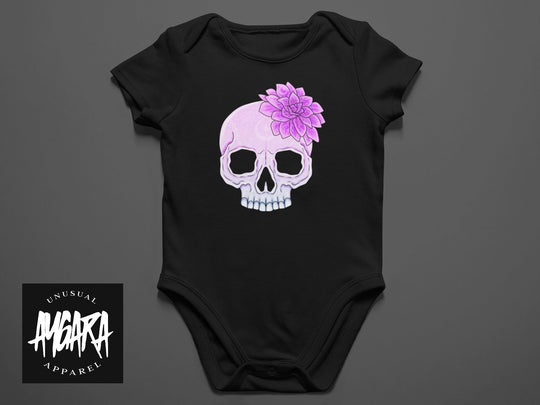 Baby-Youth "Skeleton/Flower" Black Onesie/T-Shirt