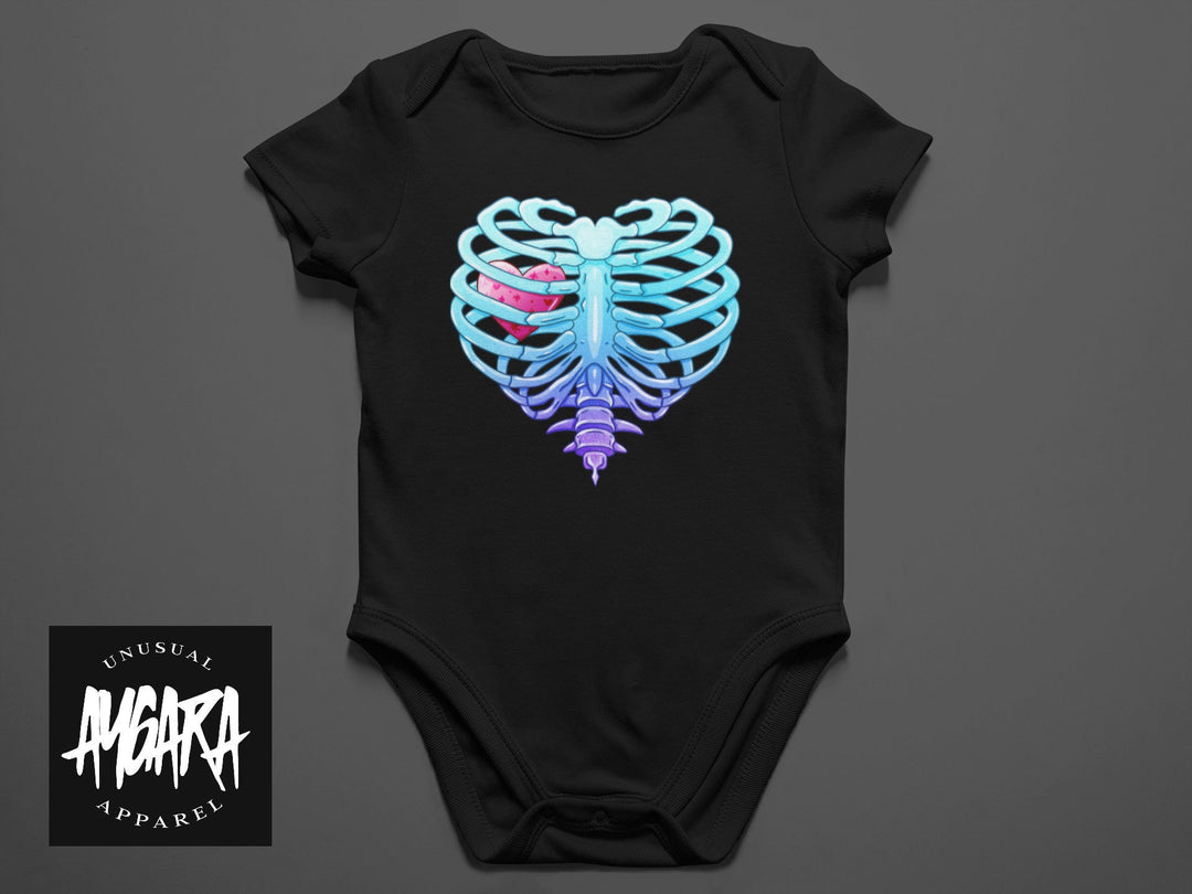 Baby-Youth "Ribcage/Heart" Black Onesie/T-Shirt