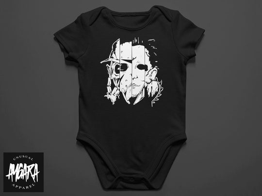 Baby-Youth "Horror Faces" Black Onesie/T-Shirt