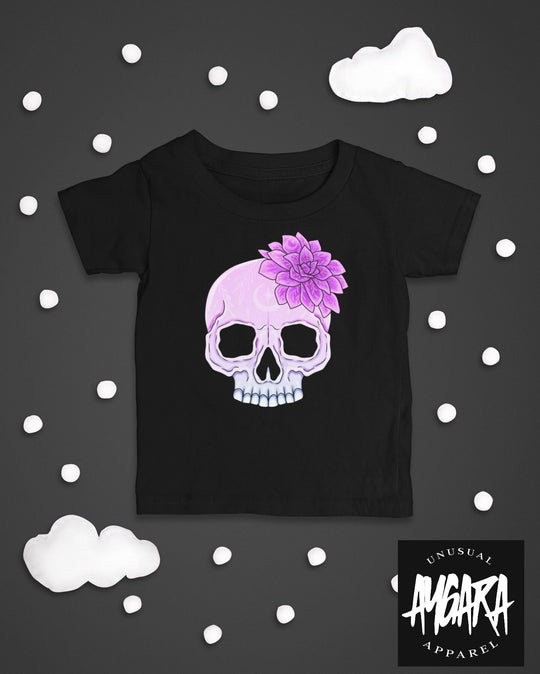 Baby-Youth "Skeleton/Flower" Black Onesie/T-Shirt