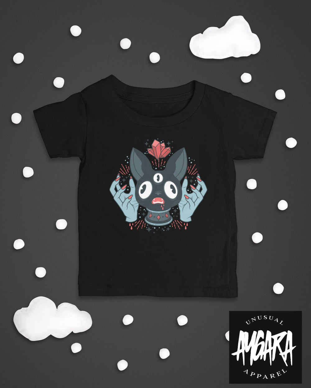 Baby-Youth "Bat/Crystals" Black Onesie/T-Shirt